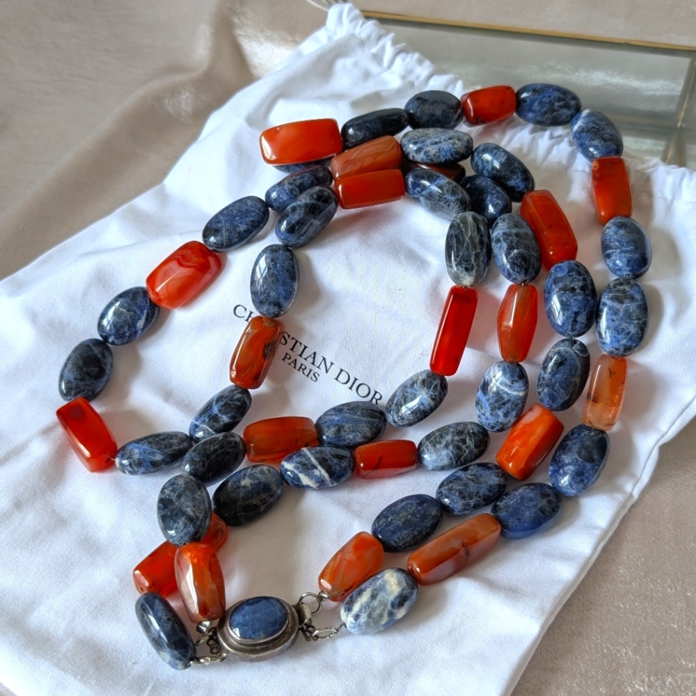 Blue and Orange Elegant Necklace